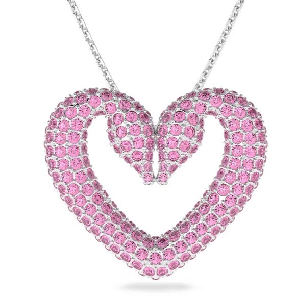Swarovski Sublima Pendant (Pink) Swan Heart, Large, Necklace - Picture 11 of 12